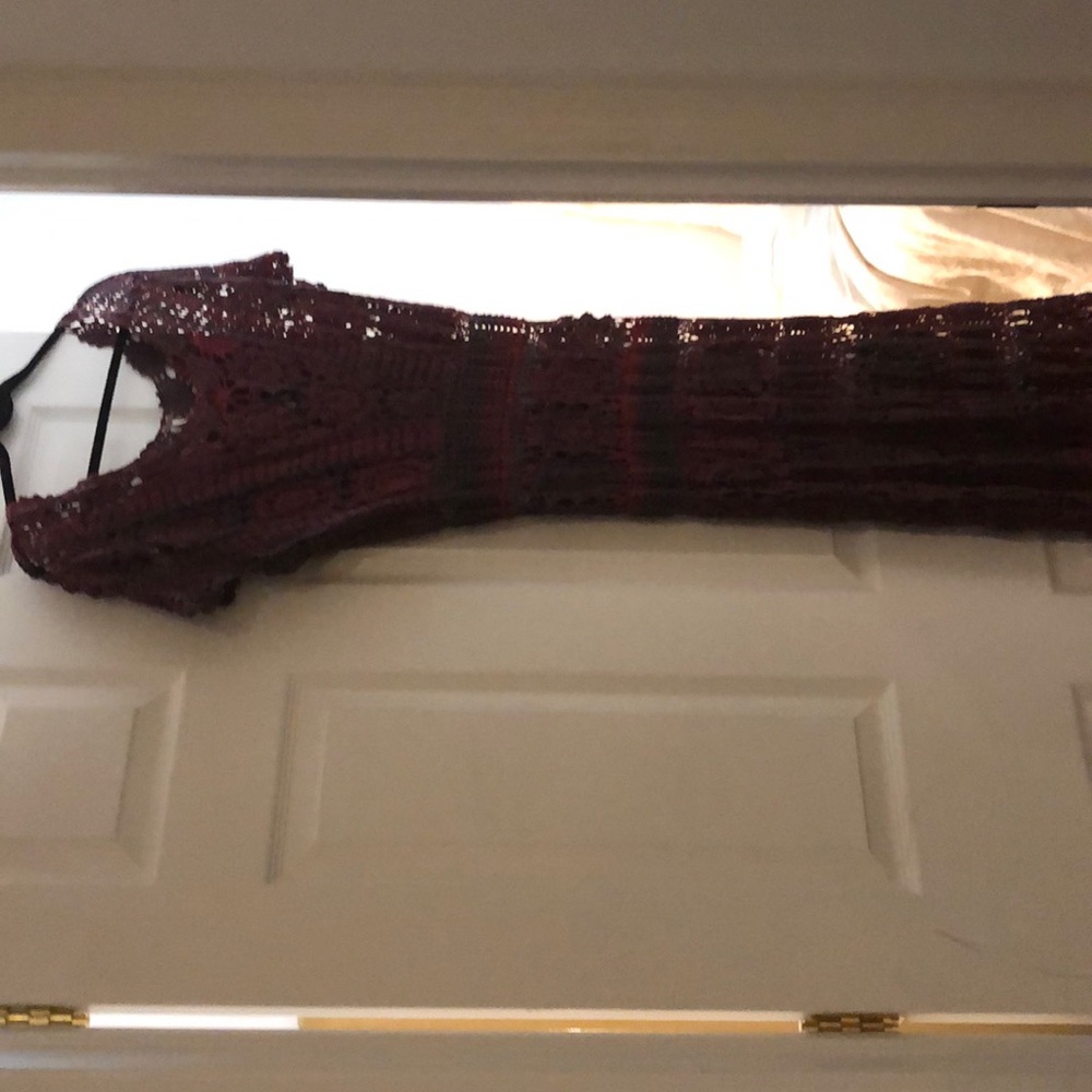 Free People floor length crochet dress